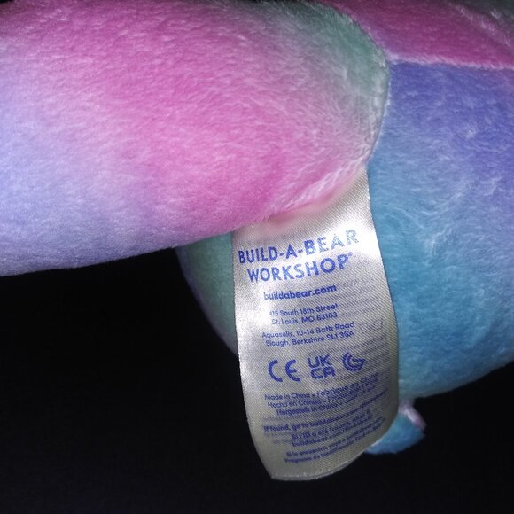 Build a Bear Honey Girls Viv Stuffed Animal Blue and Pink Striped 16 Inch Plush - Picture 6 of 7